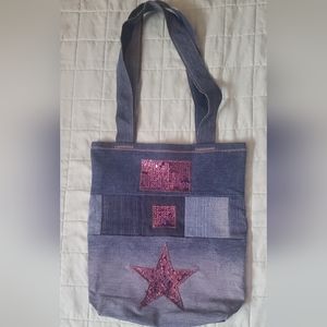 Jean purse with sequins accent from ETSY